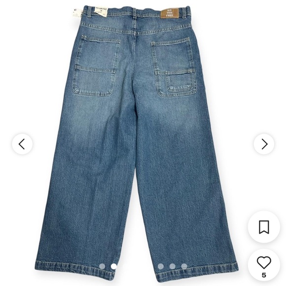 We The Free Piper Mid Rise Blue Wash Crop Wide Leg Relaxed Fit Jeans Size 27 - Picture 13 of 16